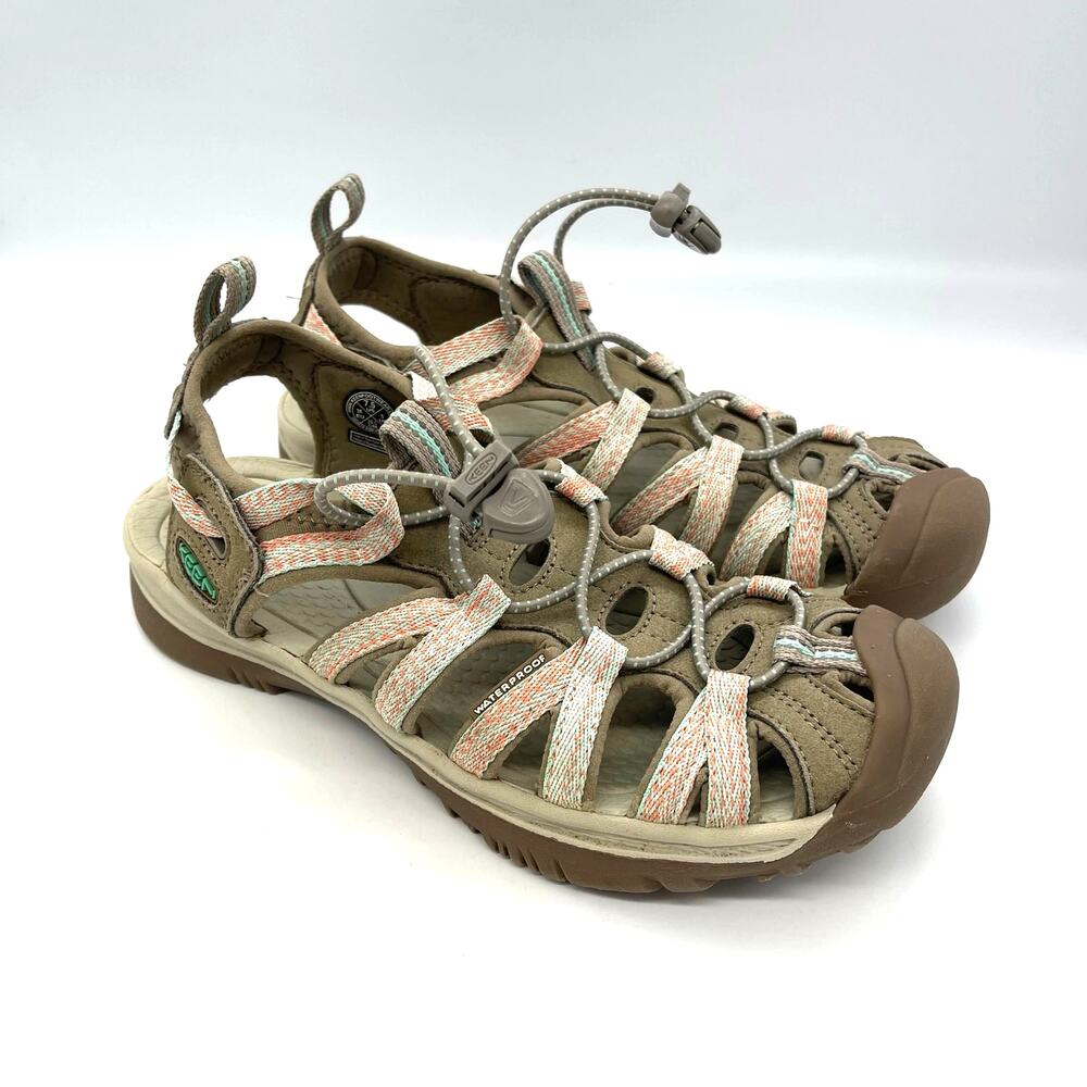 Keen Whisper Women's Hiking Sandals Taupe/Coral Size 7.5